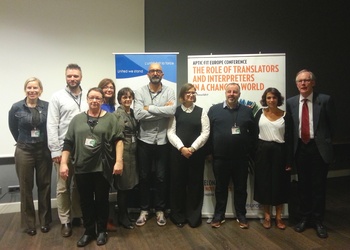 Kuvassa vasemmalta oikealle: FIT Europen hallituksen jäsen Vanzan, 2. varapuheenjohtaja Walter-Johnsen, puheenjohtaja Schiller, APTICin puheenjohtaja Paola Tormo, varapuheenjohtaja Ruiz-Brunelot, ja järjestäjä Carlos Mayor, rahastonhoitaja Stafilia, jäsen O